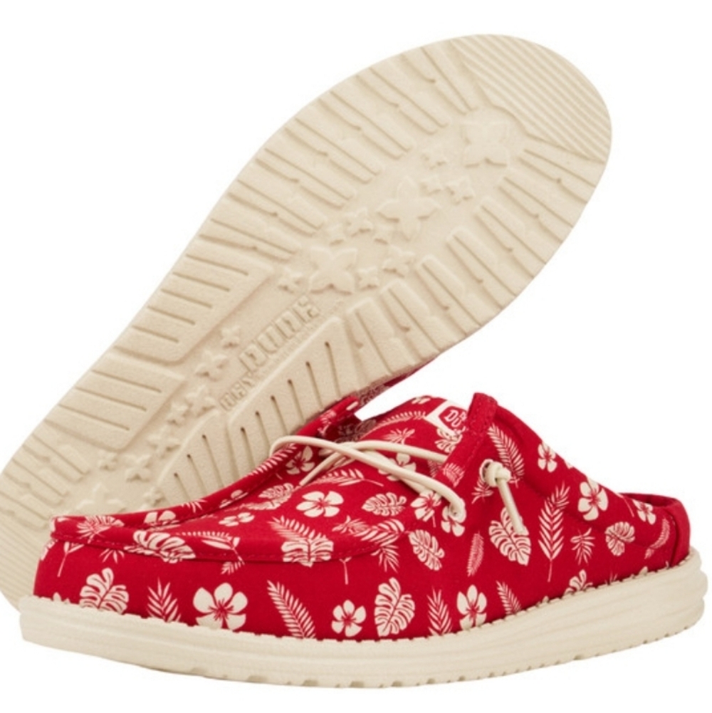 Hey Dude Red Floral Men's Loafers